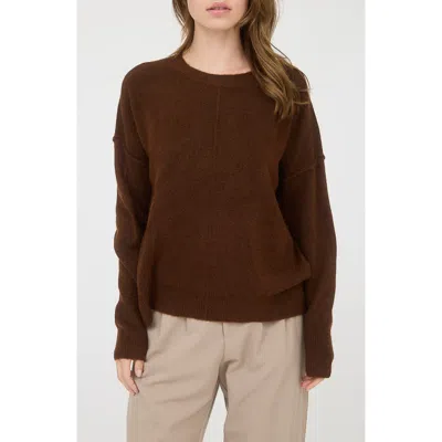 Blu Pepper Crewneck Sweater In Brown