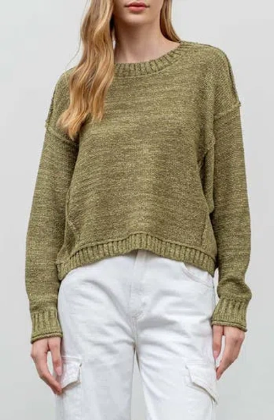 Blu Pepper Crewneck Sweater In Olive