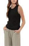 Blu Pepper Open Knit Sleeveless Sweater In Black