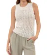 Blu Pepper Crochet Knit Tank Top In Cream In White
