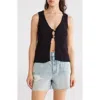 Blu Pepper Crochet Sweater Tank In Black
