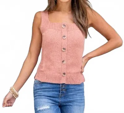 Blu Pepper Daily Knitted Tank Top In Dusty Peach In Pink