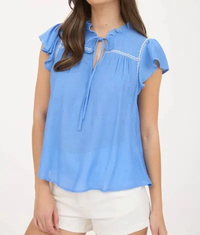 Blu Pepper Delilah Blouse In Aqua In Blue