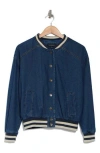 Blu Pepper Denim Bomber Jacket In Denim