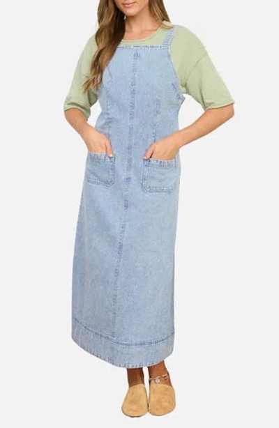 Blu Pepper Denim Midi Dress In Blue