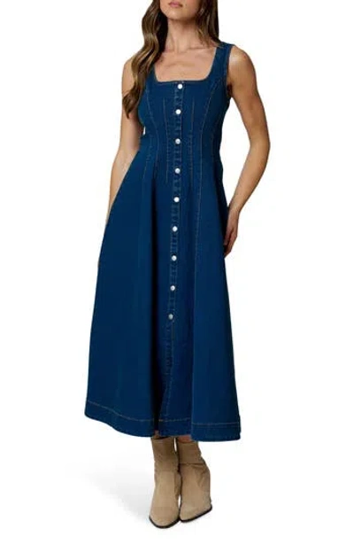 Blu Pepper Denim Midi Dress In Blue
