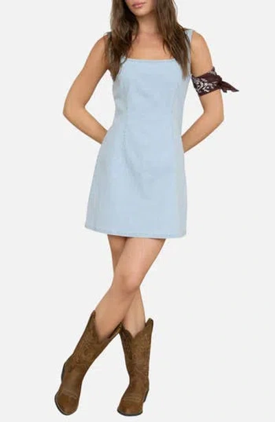 Blu Pepper Denim Minidress In Blue