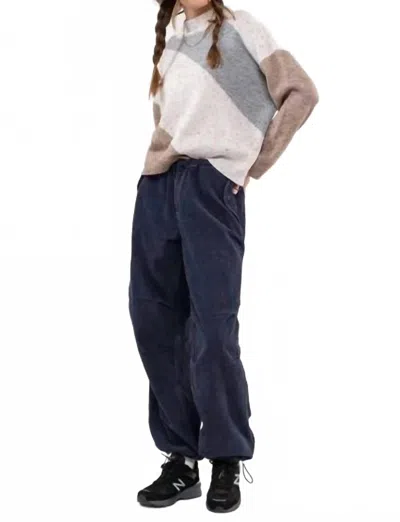 Blu Pepper Diagonal Stripe Knit Sweater In Grey In Multi