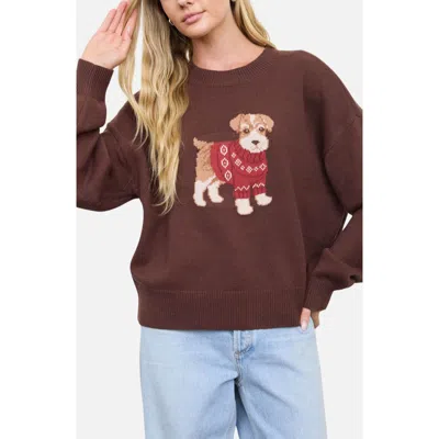 Blu Pepper Dog Pullover Sweater In Brown