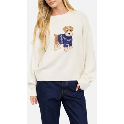 Blu Pepper Dog Pullover Sweater In White