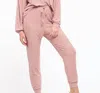 Blu Pepper Dotted Cozy Lounge Pants In Mauve