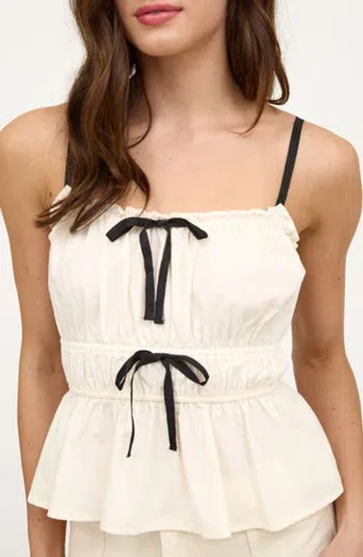 Blu Pepper Double Bow Tank Top In White