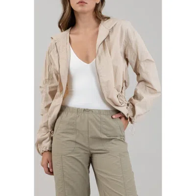 Blu Pepper Drawcord Toggle Hooded Jacket In Brown