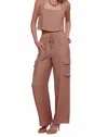 Blu Pepper Drawstring Cargo Pants In Tan In Brown