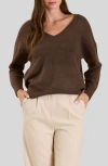Blu Pepper Drop Shoulder Sweater In Dark Brown