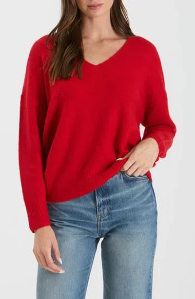 Blu Pepper Drop Shoulder Sweater In Red
