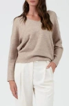 Blu Pepper Drop Shoulder Sweater In Taupe
