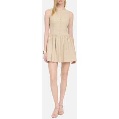 Blu Pepper Drop Waist Minidress In Neutral