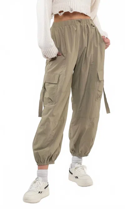 Blu Pepper Dune Cargo Pants In Olive Green