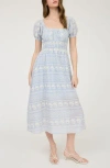 Blu Pepper Embroidered Lace Midi Dress In Multi