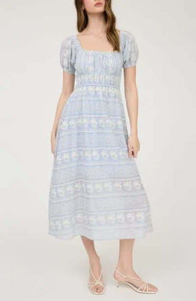 Blu Pepper Embroidered Lace Midi Dress