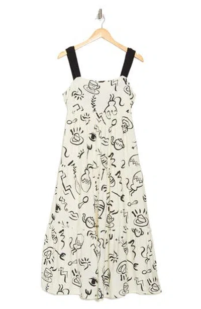 Blu Pepper Empire Waist Tiered Maxi Sundress In Natural