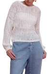 Blu Pepper Extended Shoulder Knit Sweater In Cream