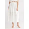 Blu Pepper Eyelet Maxi Skirt In White