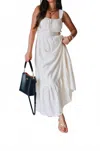 Blu Pepper Eyelet Natural Maxi Dress In Ivory In White