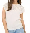 Blu Pepper Eyelet Sweater Knit Top In Ivory In White