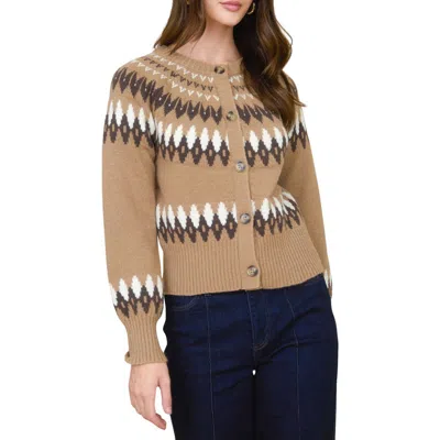 Blu Pepper Fair Isle Cardigan In Multi