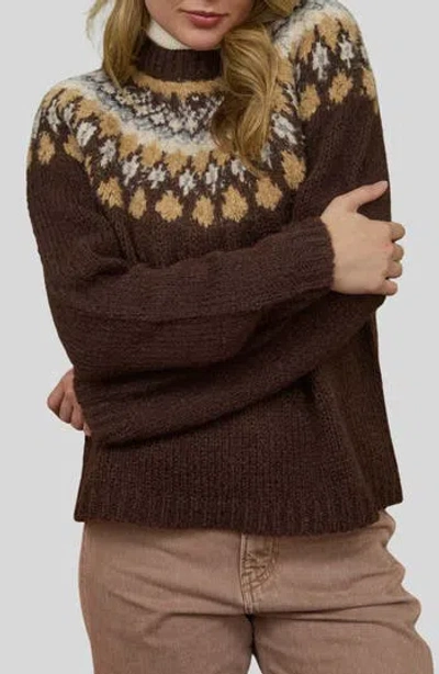 Blu Pepper Fair Isle Sweater In Brown