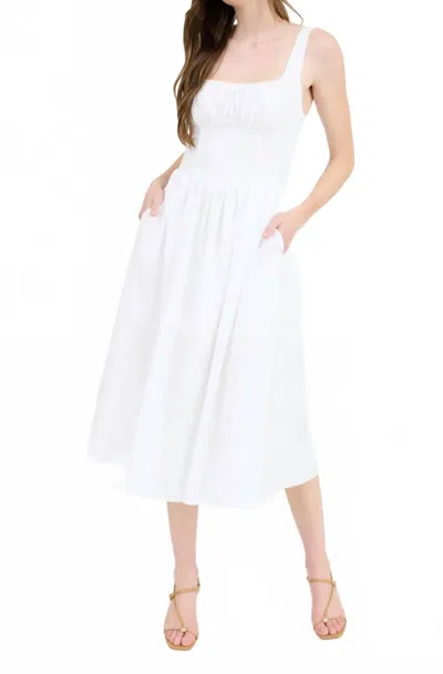 Blu Pepper Farrah Midi Dress In White In Multi