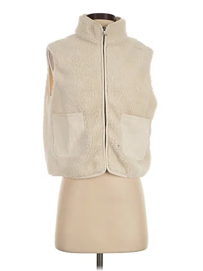 Pre-owned Blu Pepper Faux Fur Vest In Ivory