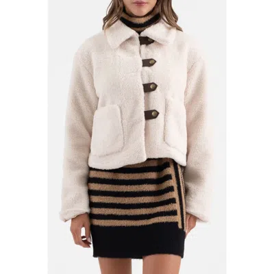 Blu Pepper Faux Shearling Jacket In Natural