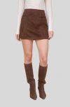 Blu Pepper Faux Suede Miniskirt In Brown