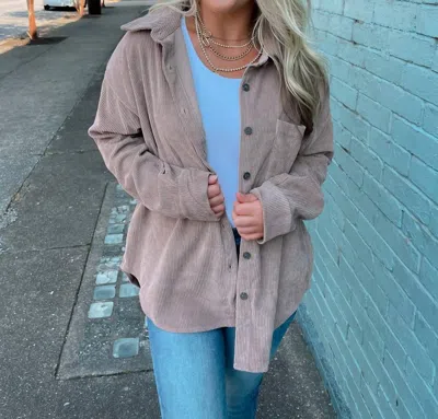 Blu Pepper Favorite Memory Corduroy Jacket In Mocha In Brown