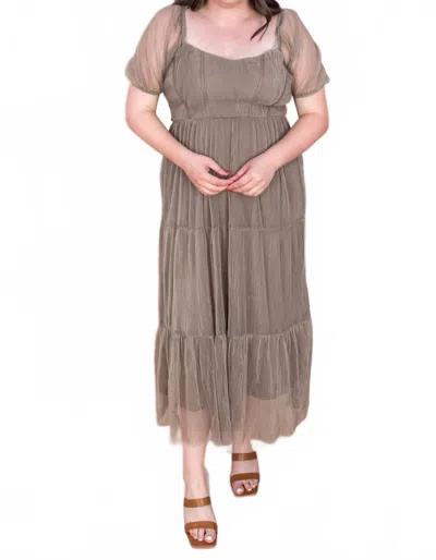 Blu Pepper Flirty In Neutrals Dress In Brown