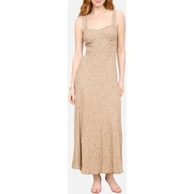 Blu Pepper Floral A-line Sundress In Brown