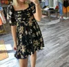 BLU PEPPER FLORAL BABYDOLL MINI DRESS IN BLACK MULTI