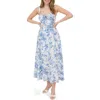 Blu Pepper Floral Bustier Midi Dress