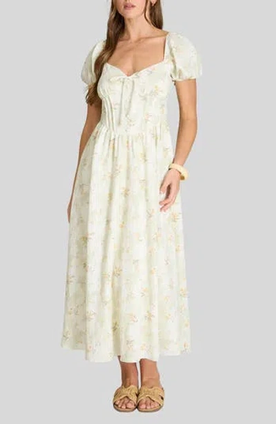 Blu Pepper Floral Corset Midi Dress In Multi