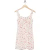 Blu Pepper Floral Keyhole Minidress In Red Multi