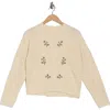 Blu Pepper Floral Knit Cardigan In Neutral