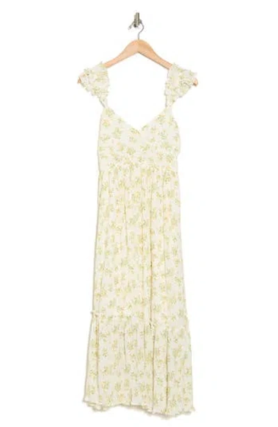 Blu Pepper Floral Maxi Dress In Ivory Multi