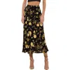 Blu Pepper Floral Maxi Skirt In Black Multi
