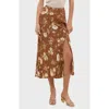Blu Pepper Floral Maxi Skirt In Brown Multi