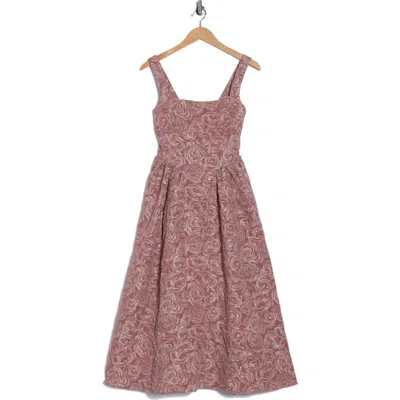 Blu Pepper Floral Midi Dress In Brown