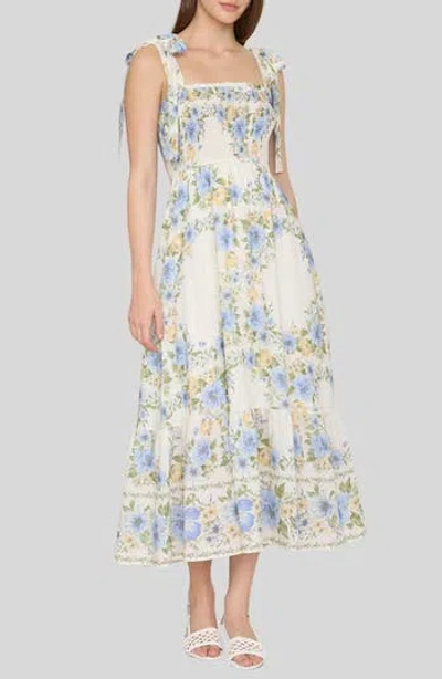 Blu Pepper Floral Midi Dress In Multi