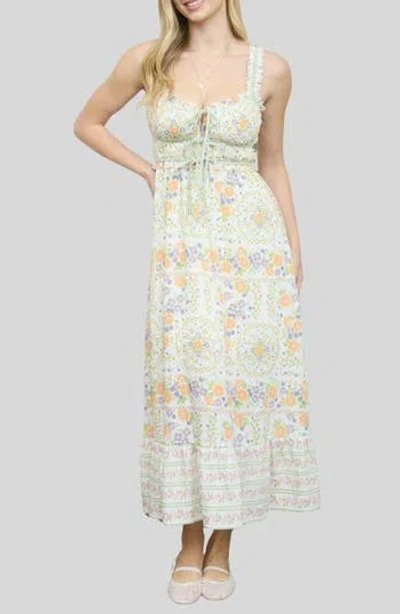 Blu Pepper Floral Midi Dress In Multi